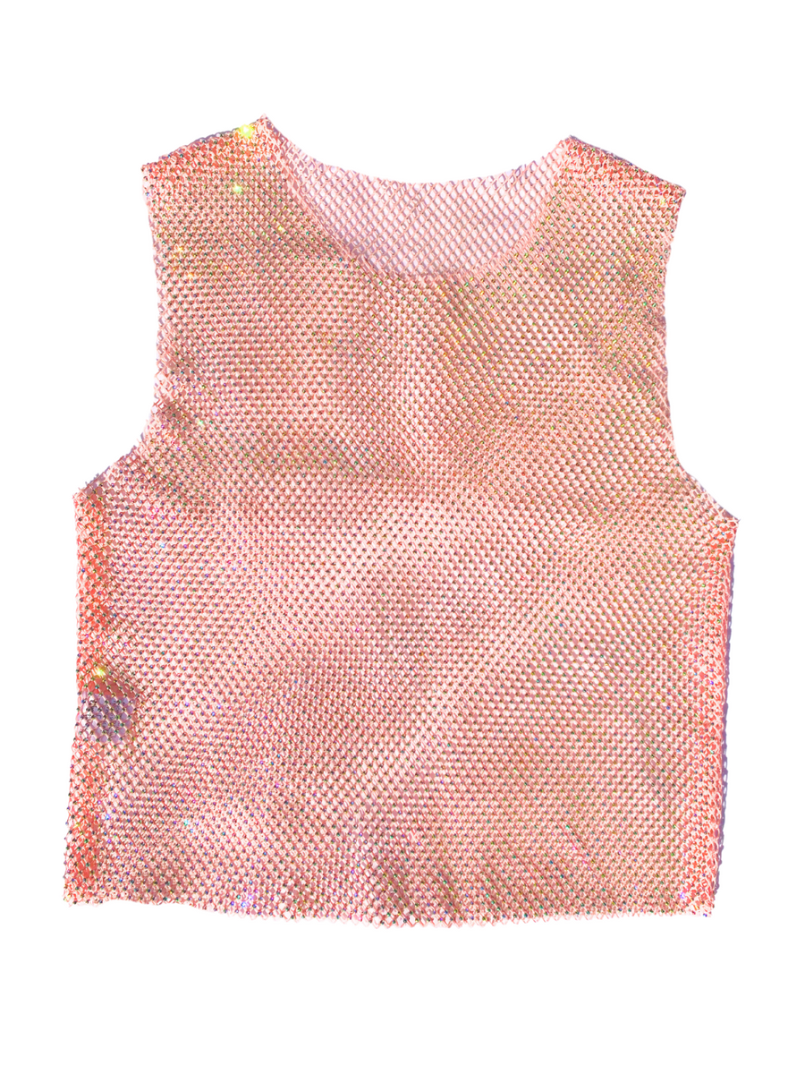 RHINESTONE SLEEVELESS TOP - PINK – Sparklebutt