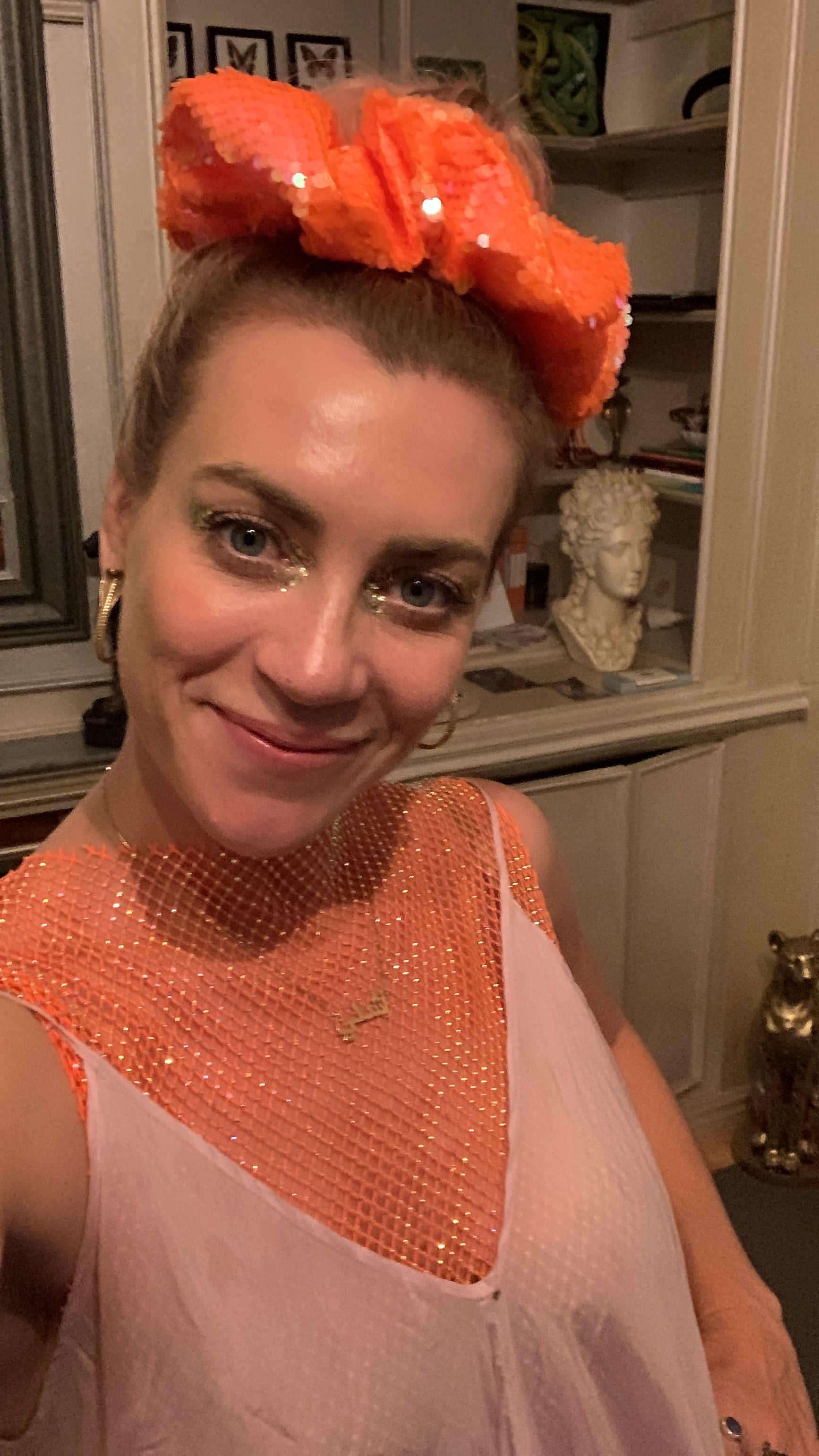 トップス Babylclub rhinestone sleeveless top RHINESTONE SLEEVELESS TOP - ORANGE – Sparklebutt