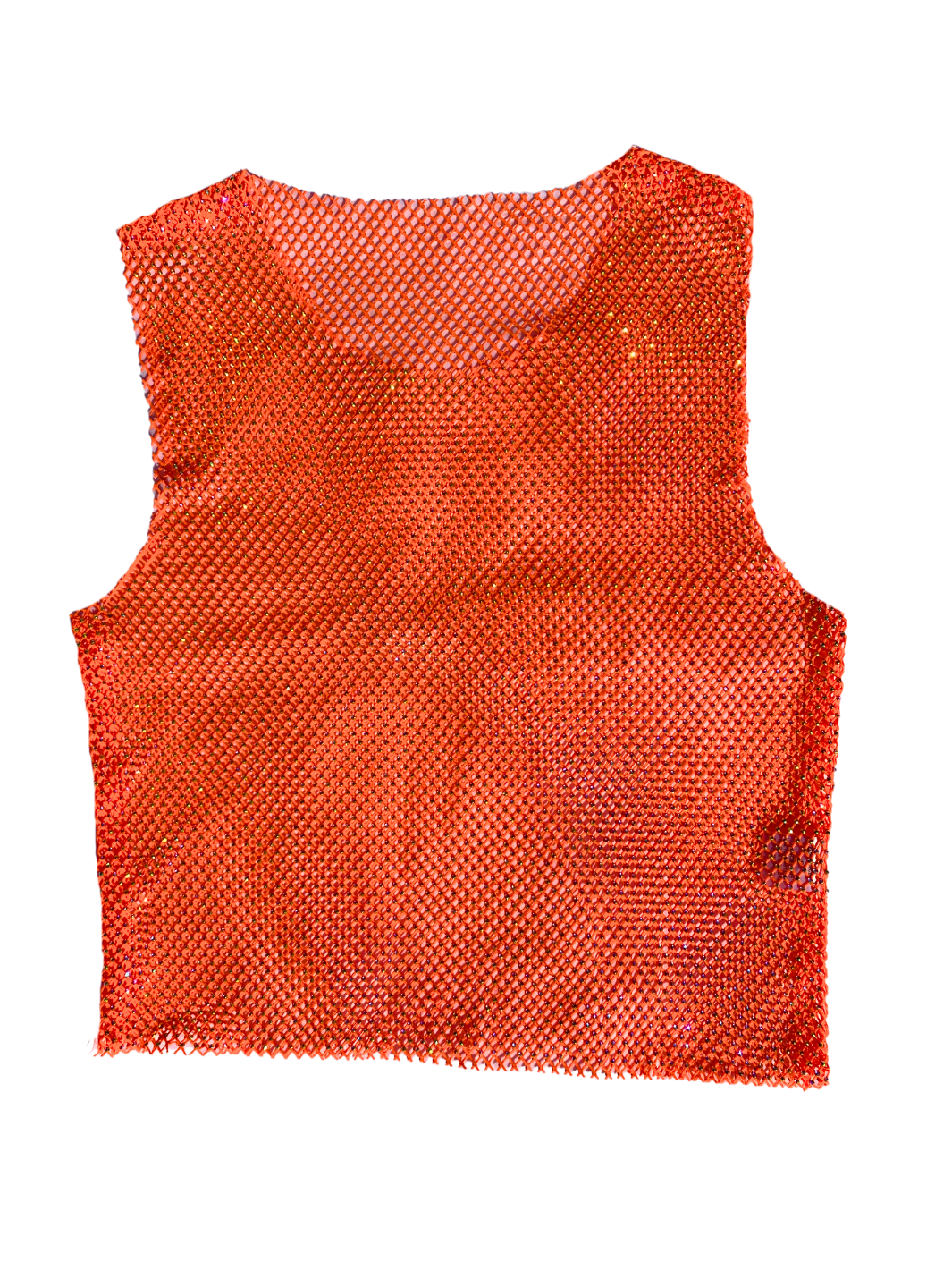 RHINESTONE SLEEVELESS TOP - ORANGE – Sparklebutt RHINESTONE SLEEVELESS TOP - ORANGE – Sparklebutt