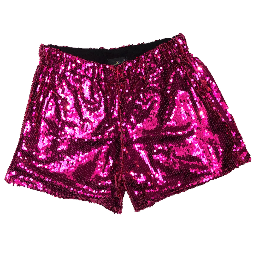 PINK SEQUIN SHORTS
