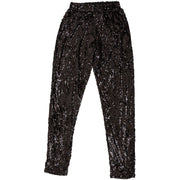 Gender neutral black sequin pants for festivals and parties