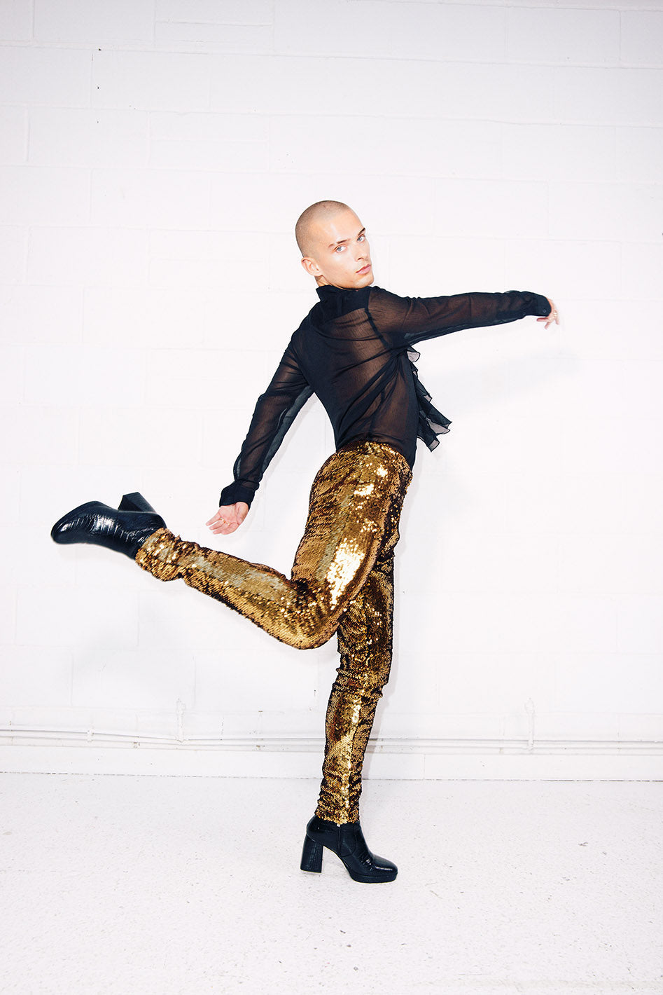 GOLD SEQUIN PARTY PANTS - Main Image