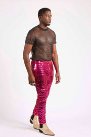 Pink Sequin Sparkly Disco Pants for Women and Men. Personalised Pink Sequin  Leggings. Festival Outfit. -  UK