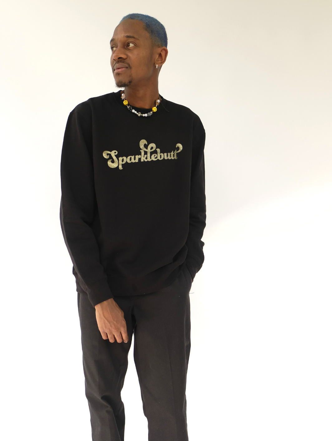 UNISEX SPARKLEBUTT JUMPER - BLACK