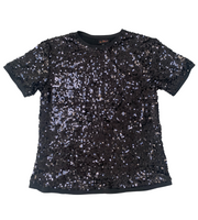 gender neutral unisex black sequin t-shirt