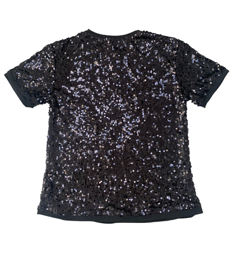 gender neutral unisex black sequin t-shirt