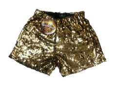 Gender Neutral gold sequin shorts